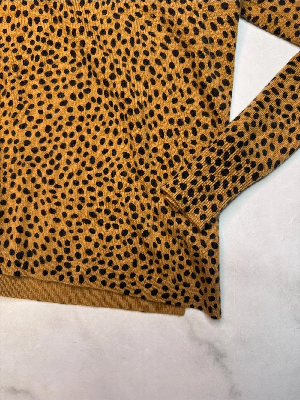 J. Crew Cashmere crewneck sweater in leopard dot